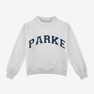 Gray Crewneck Sweatshirt with Navy Text